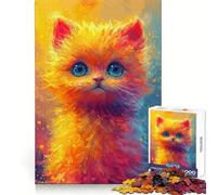 Rompecabezas de 1000 Piezas Mirada Felina Vibrante para Adultos Ideal para Mejorar la Memoria Un pasatiempo Relajante Corte preciso Un Regalo Original (50x75cm)