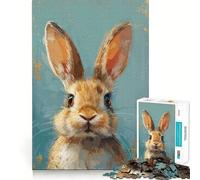 Rompecabezas de 1000 Piezas Mirada Serena de Conejo para Adultos y Adolescentes Ideal para Relajarse, calmarse y desconectar Corte Suave Regalo conmovedor (38x26cm)