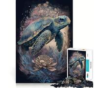 Rompecabezas de 1000 Piezas Misticismo Tortuga para Adultos Juguete de lógica y Entretenimiento Bordes Suaves Regalo conmovedor (38x26cm)