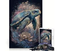 Rompecabezas de 1000 Piezas Misticismo Tortuga para Adultos Juguete de lógica y Entretenimiento Bordes Suaves Regalo conmovedor (38x26cm)
