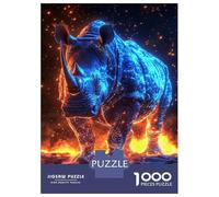 Rompecabezas De 1000 Piezas Molten Charge - The Cyber Rhino Rises Rompecabezas para Adultos Juego Práctico Una Obra De Arte Cumpleaños Y Navidad 38x26cm/1000pcs