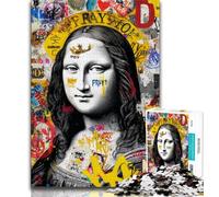 Rompecabezas de 1000 Piezas Mona Lisa Is Funny para Adultos, Juguete Educativo Intelectual descompresor, Regalo de cumpleaños, Regalos, Arte de Pared, 50x75cm