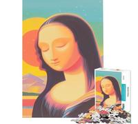 Rompecabezas de 1000 Piezas Mona Lisa Puesta de Sol Juego Familiar Desafío de Inteligencia Juguete adictivo Gran Regalo para Juegos Regalo de cumpleaños (Tamaño 50x75cm)
