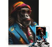 Rompecabezas de 1000 Piezas Monkey Business Juego Familiar ensamblaje de Patrones con Piezas de Formas aleatorias Que encajan Perfectamente 38x26cm