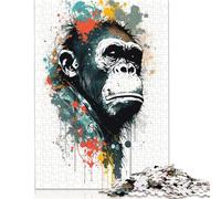 Rompecabezas de 1000 Piezas Monkey II, Rompecabezas creativos Cuadrados de Madera para Adultos, Juego desafiante, 1000 Piezas (75 x 50 cm)