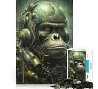 Rompecabezas de 1000 Piezas Mono biomecánico Borde Juego Inteligente Desafío Divertido Juego Lento Divertido Regalo de cumpleaños (38x26cm)