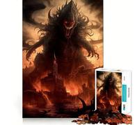 Rompecabezas de 1000 Piezas Monstruo de Ojos Rojos para Adolescentes Juguete de lógica Mental Diseño Tranquilo y Firme Artículo de Santa Claus (50x75cm)