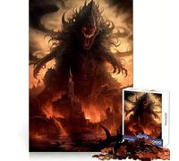 Rompecabezas de 1000 Piezas Monstruo de Ojos Rojos para Adolescentes Juguete de lógica Mental Diseño Tranquilo y Firme Artículo de Santa Claus (50x75cm)