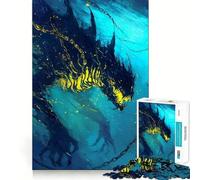 Rompecabezas de 1000 Piezas Monstruo Marino en Las Profundidades Azules para Adultos Juguete para ejercitar la Mente Diseño Casual y Relajante Colección de Arte para armar Pieza (38x26cm)
