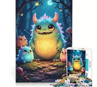 Rompecabezas de 1000 Piezas: Monstruos adorables en un Bosque, Juego de ingenio, para Relajarse intelectualmente, Regalo de cumpleaños, Regalos 50x75cm