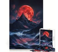 Rompecabezas de 1000 Piezas Montaña de la Luna de Sangre para Adultos Estimula la Memoria y Permite Disfrutar de Momentos tranquilos y Seguros Un Regalo estupendo (50x75cm)