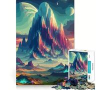 Rompecabezas de 1000 Piezas Montaña Fantástica Surrealista para Adolescentes, Juguete cognitivo, Juego de Mesa de Ocio Suave, Pieza de Arte 50x75cm