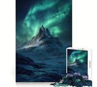 Rompecabezas de 1000 Piezas Montaña Nevada bajo la Aurora Boreal para Adultos y Adolescentes Juguete de Habilidad, Relajante y Divertido Bordes Ajustados Regalo Ideal para Festivales (50x75cm)