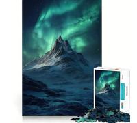 Rompecabezas de 1000 Piezas Montaña Nevada bajo la Aurora Boreal para Adultos y Adolescentes Juguete de Habilidad, Relajante y Divertido Bordes Ajustados Regalo Ideal para Festivales (50x75cm)