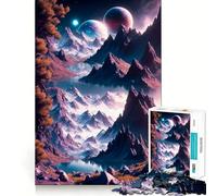 Rompecabezas de 1000 Piezas Montañas Celestiales Arte de Corte Exacto Rompecabezas de lógica Juego de Ocio Divertido Decoración navideña para Pared (50x75cm)