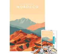 Rompecabezas de 1000 Piezas Montañas del Atlas Marruecos Juegos educativos y desafiantes Juguetes y Regalos para Mujeres Hombres y familias Actividades Tamaño 75x50cm