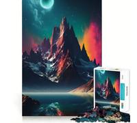 Rompecabezas de 1000 Piezas Montañas en el Lago para Adultos y Adolescentes Juguete de lógica para Relajarse Corte de precisión Regalo Ideal (38x26cm)