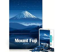 Rompecabezas de 1000 Piezas Monte Fuji de Noche,Ajuste, Arte,Habilidad Creativa,Juguete,Tiempo de Descanso,Juego,decoración navideña (38x26cm)