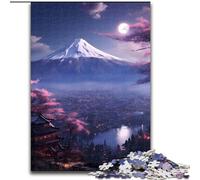 Rompecabezas de 1000 Piezas Monte Fuji Moonlight Vale Impossible Rompecabezas para Adultos tamaño 26x38cm Ideal para Enamorados, Navidad, Año Nuevo, San Valentín