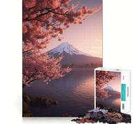 Rompecabezas de 1000 Piezas Monte Fuji Sereno para Adultos Juguete para ejercitar la Mente Diseño Casual y Relajante Colección de Piezas de Arte para armar (38x26cm)