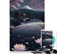 Rompecabezas de 1000 Piezas Monte Fuji Sereno para Adultos Juguete para ejercitar la Mente Diseño Casual y Relajante Colección de Arte para armar Pieza (38x52cm)