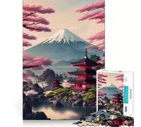 Rompecabezas de 1000 Piezas Monte Fuji Sereno para Adultos Juguete para ejercitar la Mente Diseño Casual y Relajante Colección de Piezas de Arte para armar (50x75cm)