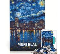 Rompecabezas de 1000 Piezas Montreal Canadá Noche Estrellada Arte Juego práctico Regalo de cumpleaños cumpleaños y Navidad 38x52cm