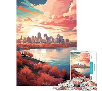Rompecabezas de 1000 Piezas Montreal Pintura al óleo Juguetes adictivos para Cultivar la Paciencia Juegos Divertidos Decoración Perfecta Regalo de cumpleaños (Tamaño 38x26cm)