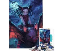 Rompecabezas de 1000 Piezas Moonlight Bat Anime Girl Juguetes adictivos para Cultivar la Paciencia Juegos relajantes y educativos Regalos de Amigo Invisible (tamaño 38x26cm)