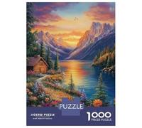 Rompecabezas De 1000 Piezas Mountain Cabin Serenity Rompecabezas Juguetes Antiestrés Decoración De Pared Cumpleaños Y Navidad 38x26cm/1000pcs