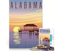 Rompecabezas de 1000 Piezas Muelle al Atardecer de Alabama,Juego de Corte sin Costuras,Juego Creativo,Juguete,Juego Casual,Navidad,Ocio,Arte (50x75cm)