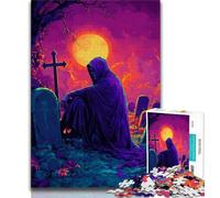 Rompecabezas de 1000 Piezas Muerte en el Cementerio para Adolescentes, Juegos educativos, decoración de Pared, cumpleaños y Navidad (38x26cm)