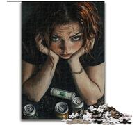 Rompecabezas de 1000 Piezas Mujer Bebiendo para Adolescentes, un desafío difícil y antiestrés para la decoración del hogar para Mayores de 14 años (26x38cm)