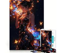 Rompecabezas de 1000 Piezas Mujer con alas de Mariposa para Adultos Juguete para Resolver Problemas Juego de Corte de Calidad Profesional Actividad Relajante para Grupos en Interiores (38x26cm)