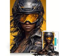 Rompecabezas de 1000 Piezas Mujer con Casco y Gafas Diversión para ejercitar la Mente Piezas sin Rebabas y de Corte Limpio Actividad Absorbente para Noches tranquilas (38x26cm)