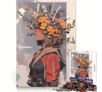Rompecabezas de 1000 Piezas Mujer con Corona de Flores para Adolescentes Ideal para Practicar la lógica, divertirse en Silencio y con Bordes limpios Regalo Festivo (38x52cm)