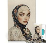 Rompecabezas de 1000 Piezas Mujer con Retrato de Rana,Juego de Ejercicios mentales,Encaje, Huecos,desafío Interactivo para el Cerebro en casa (38x52cm)