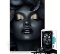 Rompecabezas de 1000 Piezas Mujer con Sombra de Ojos Dorada para ejercitar la Mente Piezas de Ajuste preciso Un pasatiempo Fascinante para los Momentos de Ocio (38x26cm)