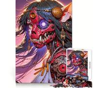 Rompecabezas de 1000 Piezas Mujer Demonio Cibernético para Adultos: Ejercicio Mental, Escape Serio, Cierre Seguro, Regalo Ideal (38x26cm)