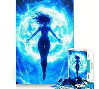 Rompecabezas de 1000 Piezas Mujer Energía Azul Arte de Corte preciso,Juguete de desafío Mental,Juego fácil de Jugar,Regalo Mental de cumpleaños 50x75cm