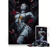 Rompecabezas de 1000 Piezas Mujer Entre vides y Rosas para Adolescentes Entrenamiento Inteligente Pasatiempo Acogedor Corte Impecable Sorpresa de cumpleaños (50x75cm)