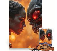 Rompecabezas de 1000 Piezas Mujer Frente a Criatura alienígena para Adolescentes Ejercicio cognitivo, relajación y Ocio Regalo Ideal para el Invierno (38x52cm)