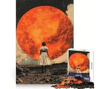 Rompecabezas de 1000 Piezas Mujer Frente a una Luna roja Gigante para Adolescentes Ideal para ejercitar la Mente, Relajarse y Disfrutar del Invierno (38x52cm)