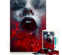 Rompecabezas de 1000 Piezas Mujer Gritando en el Humo para Adolescentes Rompecabezas fácil de armar Ocio Impecable Regalo Ideal para Navidad (38x52cm)