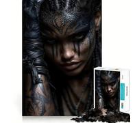 Rompecabezas de 1000 Piezas Mujer guerrera con Maquillaje Tribal Juego de concentración Mental Corte de precisión Bordes Lisos Actividad Absorbente para Noches tranquilas (38x52cm)