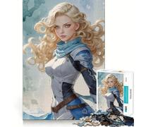 Rompecabezas de 1000 Piezas Mujer guerrera Rubia,Arte Impecable,Actividad de Juego Inteligente,Juego Divertido para el Tiempo Libre,Regalo de cumpleaños 38x26cm