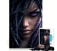 Rompecabezas de 1000 Piezas Mujer misteriosa de Ojos morados para Adultos y Adolescentes Juguete de lógica Clara para Relajarse Corte Artículo de Santa Claus (50x75cm)