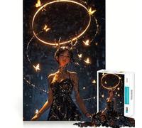 Rompecabezas de 1000 Piezas Mujer mística con Mariposas para Adolescentes Juguete para Pensar y Aprender Fácil de Usar Ideal para el Ocio Diseño Compacto Un Regalo increíble (38x52cm)