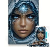 Rompecabezas de 1000 Piezas Mujer Mística de Ojos Azules para Adultos Juguete de lógica Resistente, Divertido y Relajante Bordes definidos Regalo Memorable (38x52cm)
