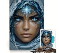 Rompecabezas de 1000 Piezas Mujer mística de Ojos Azules para Adultos y Adolescentes Un Rompecabezas Mental Que Ayuda a aliviar el estrés Un Regalo Original y Divertido (50x75cm)